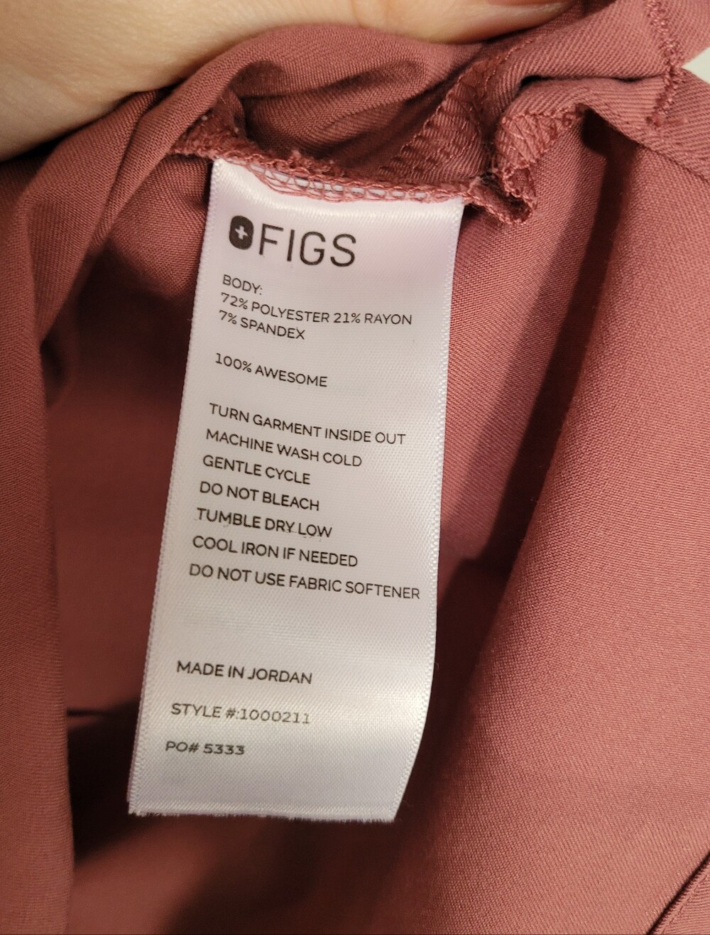 FIGS Mauve Catarina One-Pocket Scrub Top - Size Large - Picture 4 of 6